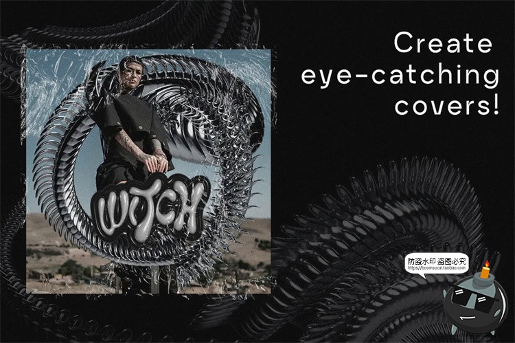 图片[4]-未来3D科幻抽象立体潮流潮品牌环绕艺术金属镀铬PNG免抠图片素材-设计猿