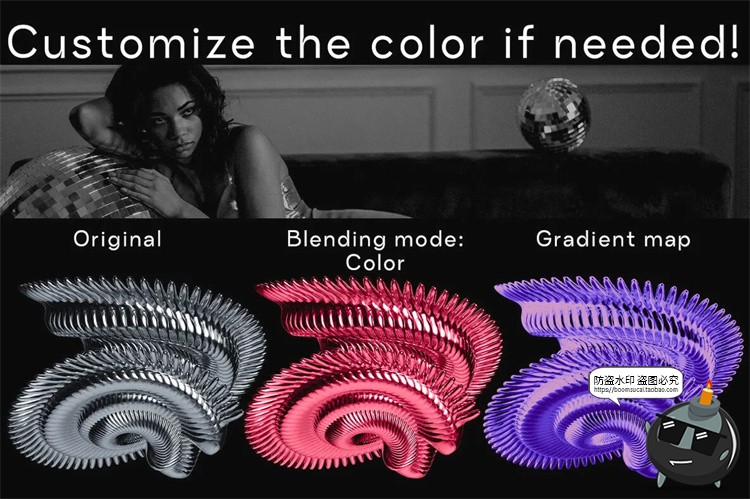 图片[6]-未来3D科幻抽象立体潮流潮品牌环绕艺术金属镀铬PNG免抠图片素材-设计猿