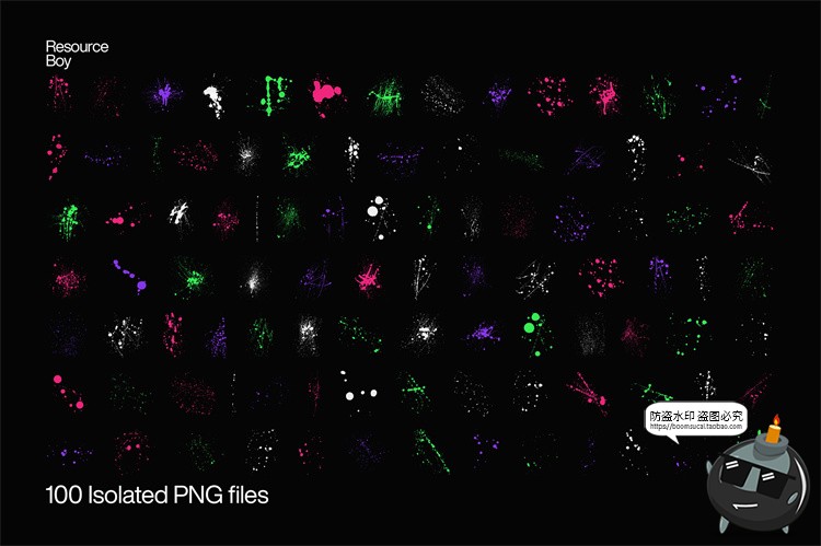 图片[2]-泼墨飞溅涂鸦墨迹墨点液体污渍油漆溅射后期合成PNG免抠图片素材-设计猿