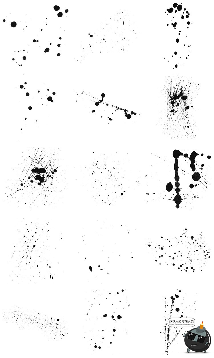 图片[4]-泼墨飞溅涂鸦墨迹墨点液体污渍油漆溅射后期合成PNG免抠图片素材-设计猿