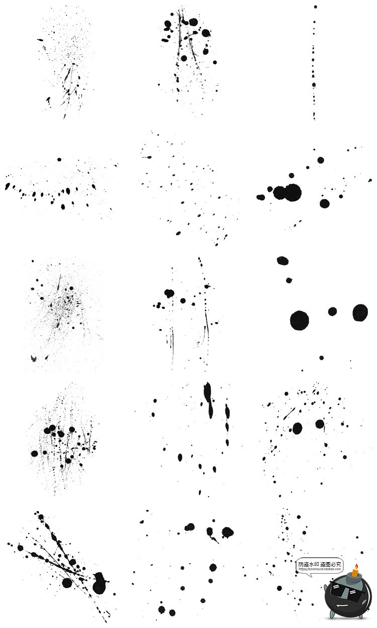 图片[5]-泼墨飞溅涂鸦墨迹墨点液体污渍油漆溅射后期合成PNG免抠图片素材-设计猿