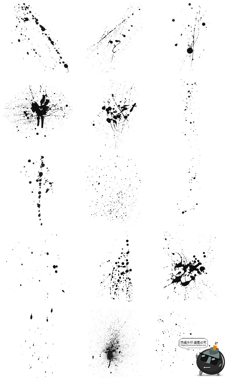 图片[6]-泼墨飞溅涂鸦墨迹墨点液体污渍油漆溅射后期合成PNG免抠图片素材-设计猿