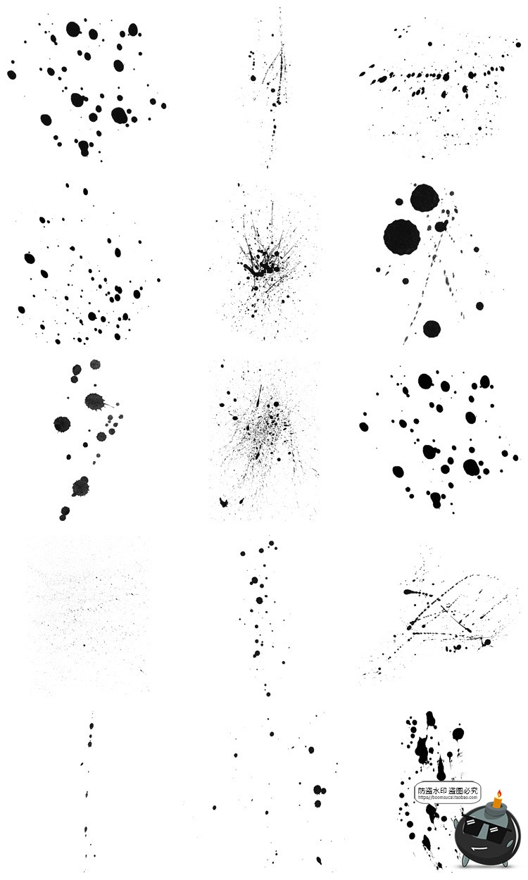 图片[7]-泼墨飞溅涂鸦墨迹墨点液体污渍油漆溅射后期合成PNG免抠图片素材-设计猿