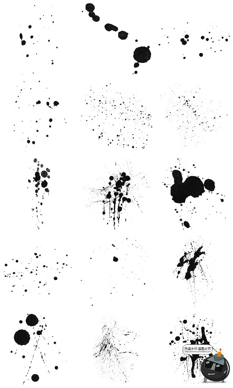 图片[8]-泼墨飞溅涂鸦墨迹墨点液体污渍油漆溅射后期合成PNG免抠图片素材-设计猿