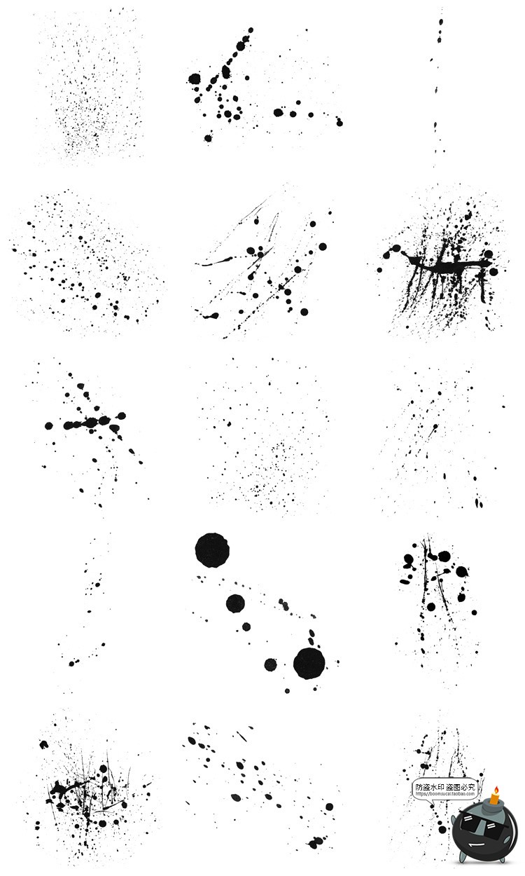 图片[9]-泼墨飞溅涂鸦墨迹墨点液体污渍油漆溅射后期合成PNG免抠图片素材-设计猿