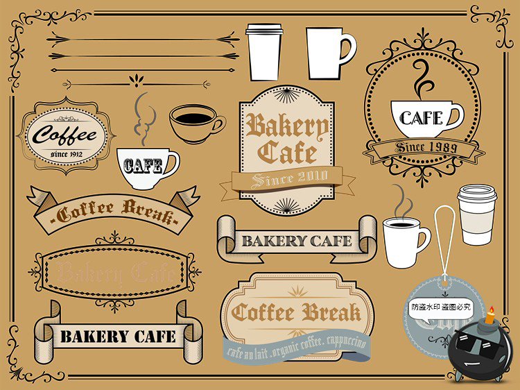 图片[4]-美式复古哥特式风标题边框广告牌logo徽标海报美工PNG免抠AI素材-设计猿