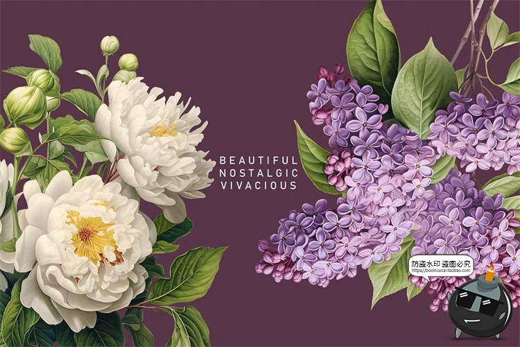 图片[12]-欧式复古宫廷手绘鲜花植物古典花卉装饰插图插画PNG免抠图片素材-设计猿