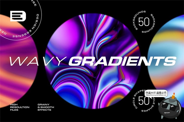 图片[1]-抽象艺术镭射扭曲波浪渐变液态科技海报背景插画底纹JPG图片素材-设计猿