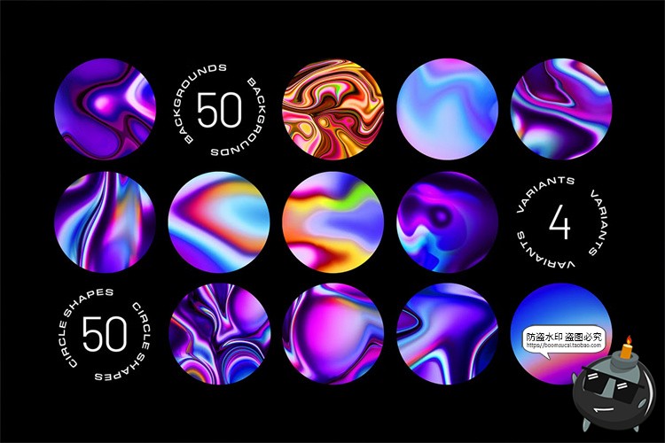 图片[2]-抽象艺术镭射扭曲波浪渐变液态科技海报背景插画底纹JPG图片素材-设计猿