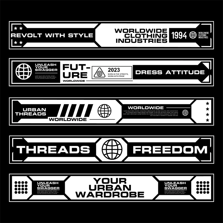 图片[9]-潮流赛博朋克科幻机能风HUD元素装饰条边框纹符号图案AI矢量素材-设计猿