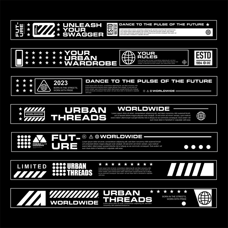 图片[10]-潮流赛博朋克科幻机能风HUD元素装饰条边框纹符号图案AI矢量素材-设计猿