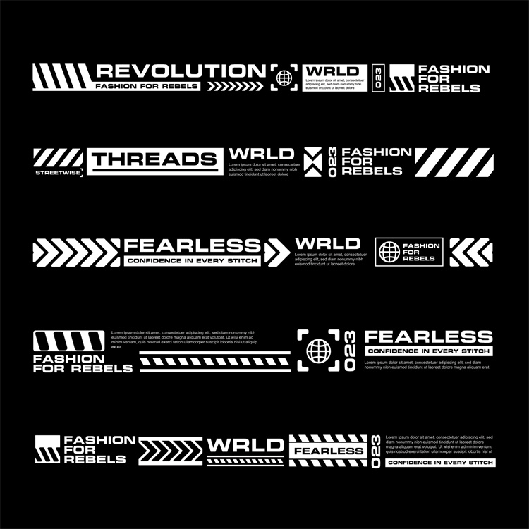 图片[19]-潮流赛博朋克科幻机能风HUD元素装饰条边框纹符号图案AI矢量素材-设计猿