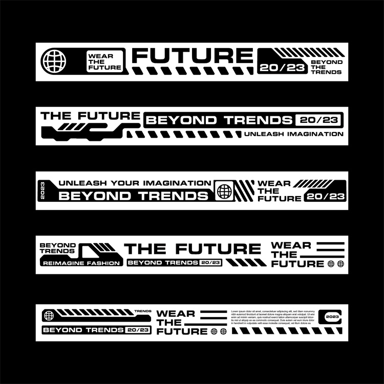 图片[25]-潮流赛博朋克科幻机能风HUD元素装饰条边框纹符号图案AI矢量素材-设计猿