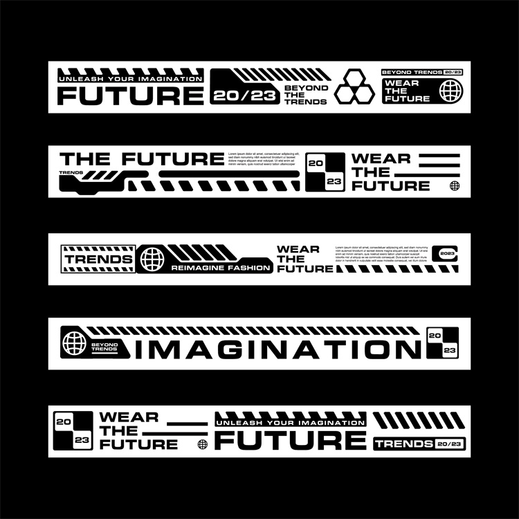 图片[26]-潮流赛博朋克科幻机能风HUD元素装饰条边框纹符号图案AI矢量素材-设计猿