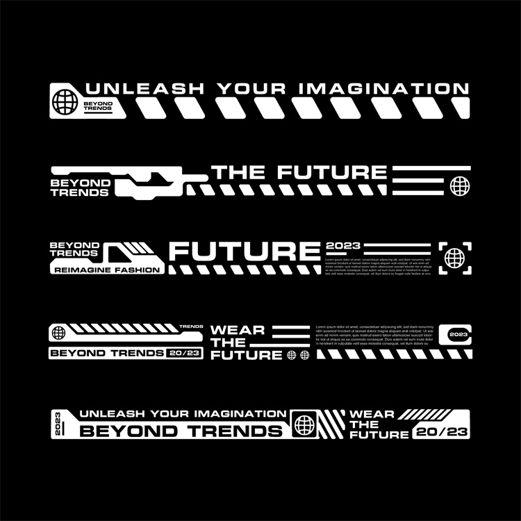 图片[29]-潮流赛博朋克科幻机能风HUD元素装饰条边框纹符号图案AI矢量素材-设计猿