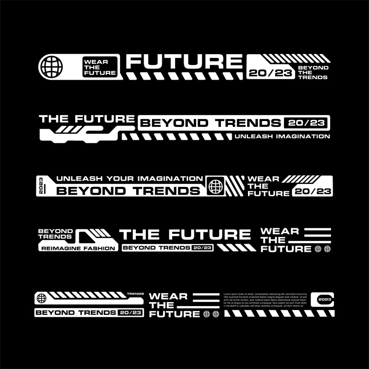 图片[30]-潮流赛博朋克科幻机能风HUD元素装饰条边框纹符号图案AI矢量素材-设计猿