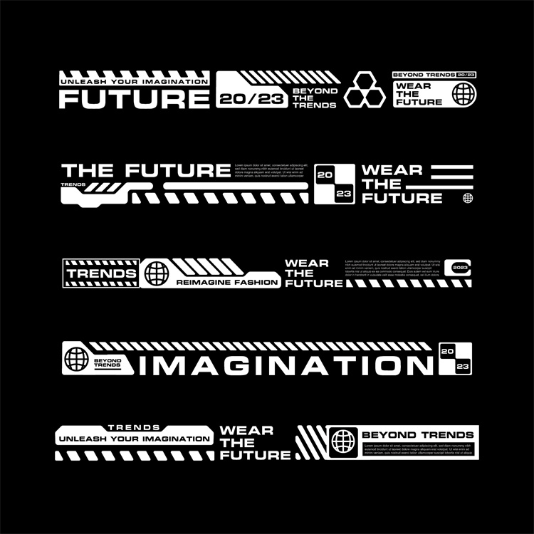 图片[31]-潮流赛博朋克科幻机能风HUD元素装饰条边框纹符号图案AI矢量素材-设计猿