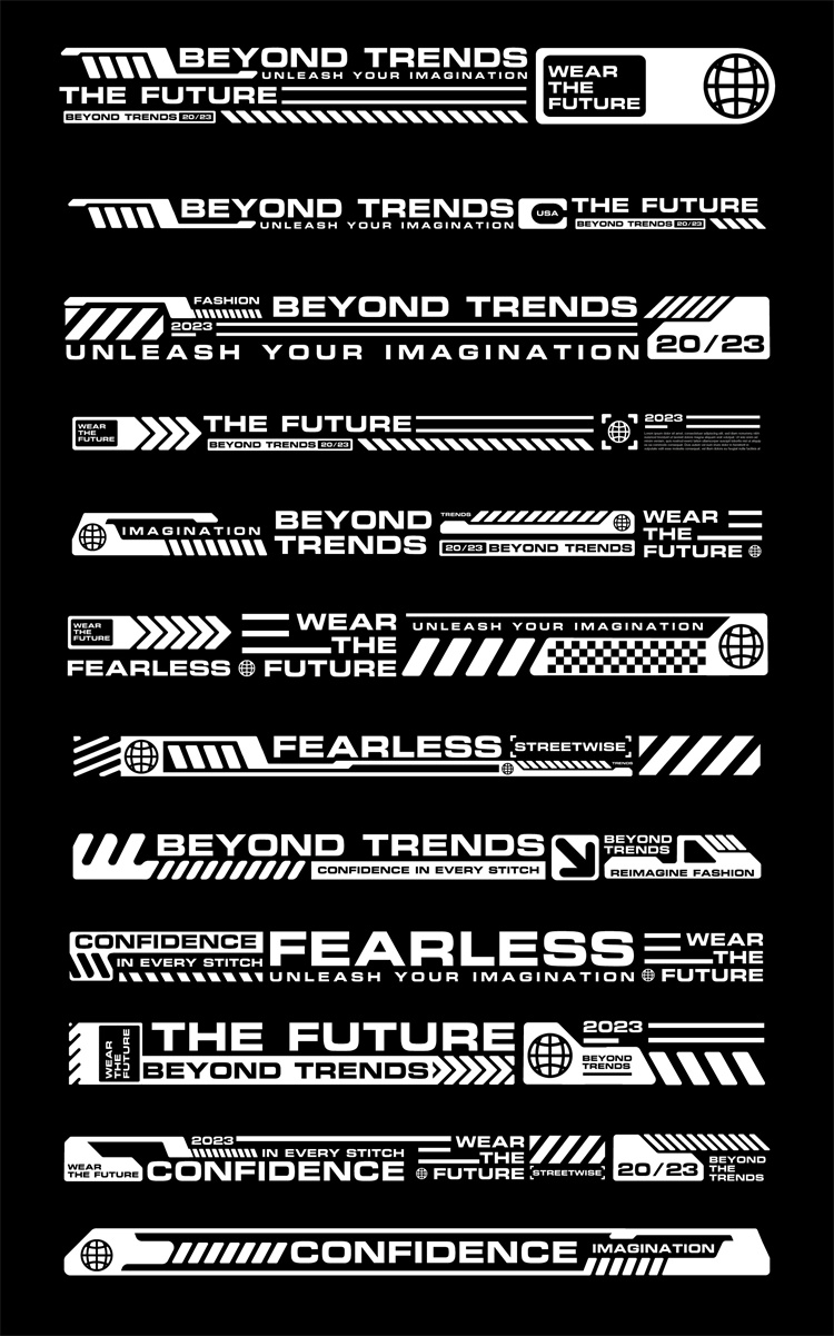 图片[32]-潮流赛博朋克科幻机能风HUD元素装饰条边框纹符号图案AI矢量素材-设计猿