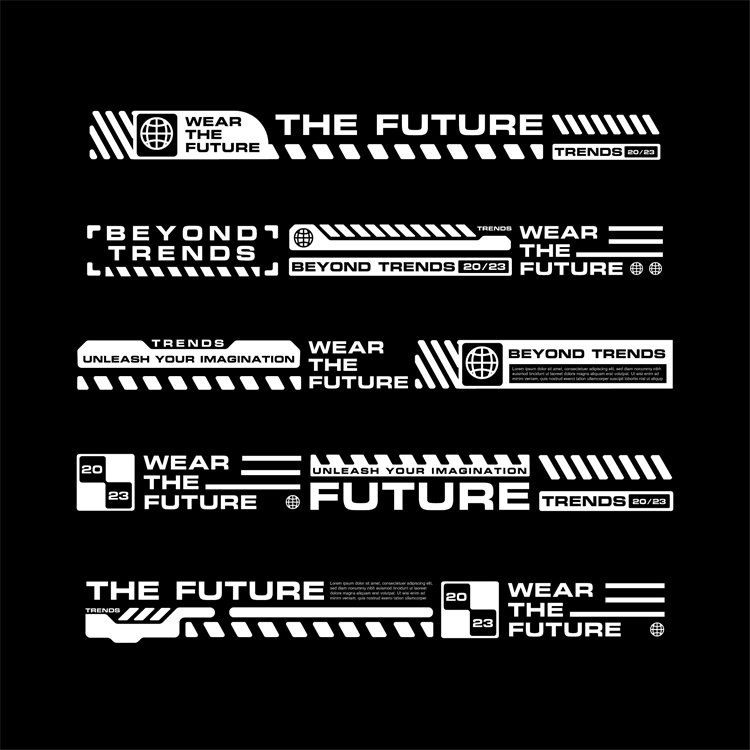 图片[36]-潮流赛博朋克科幻机能风HUD元素装饰条边框纹符号图案AI矢量素材-设计猿