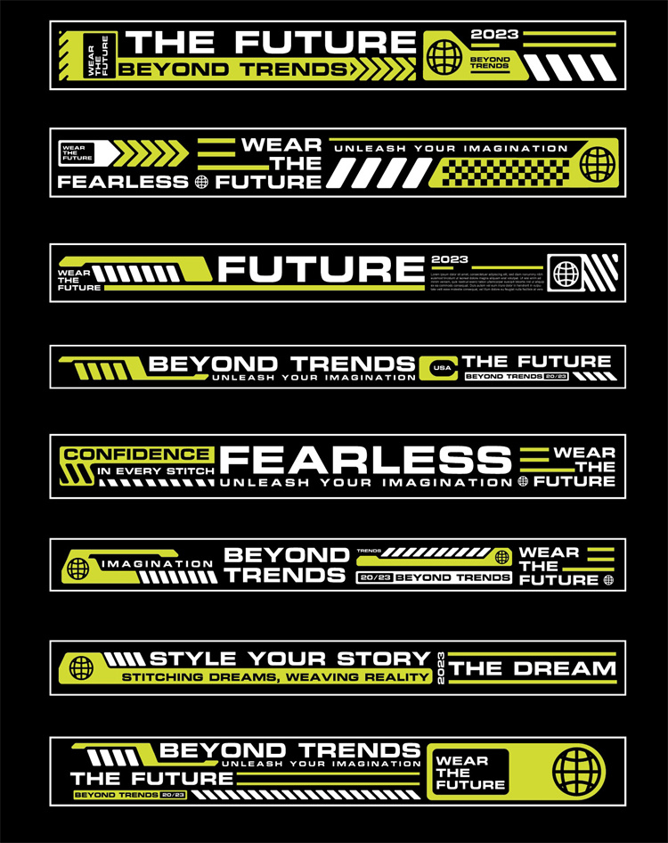 图片[45]-潮流赛博朋克科幻机能风HUD元素装饰条边框纹符号图案AI矢量素材-设计猿