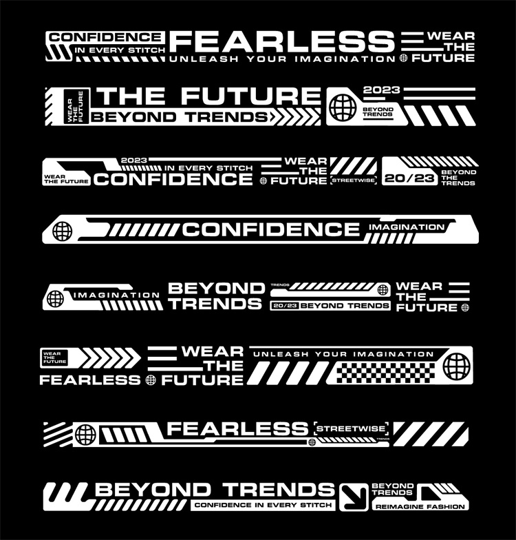 图片[46]-潮流赛博朋克科幻机能风HUD元素装饰条边框纹符号图案AI矢量素材-设计猿