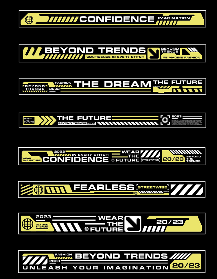 图片[47]-潮流赛博朋克科幻机能风HUD元素装饰条边框纹符号图案AI矢量素材-设计猿