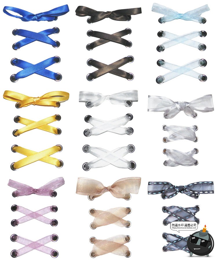 图片[2]-美式复古蝴蝶结丝带鞋带交叉绳结免抠图片手账美化图PNG贴纸素材-设计猿