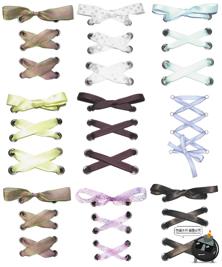 图片[3]-美式复古蝴蝶结丝带鞋带交叉绳结免抠图片手账美化图PNG贴纸素材-设计猿