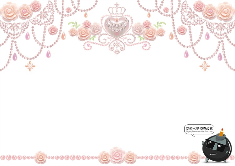 图片[3]-唯美梦幻珍珠项链珠宝石爱心链条插画美工手账PNG免抠AI矢量素材-设计猿