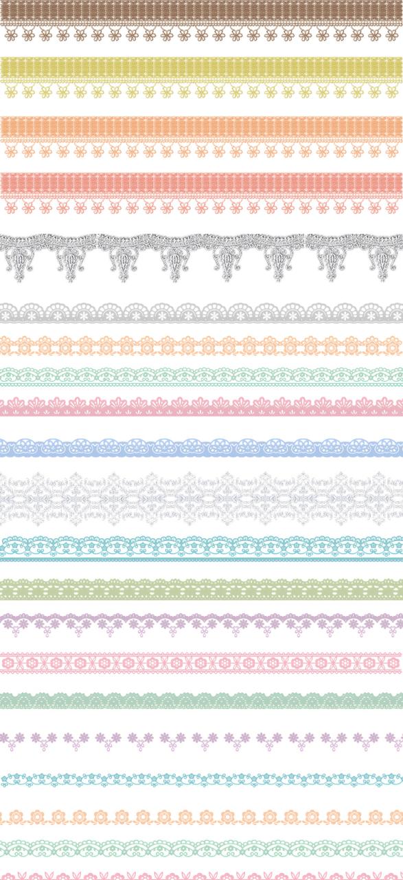 图片[1]-免抠镂空蕾丝花边花纹边框分割线拼贴装饰美化PNG透明设计PS素材-设计猿