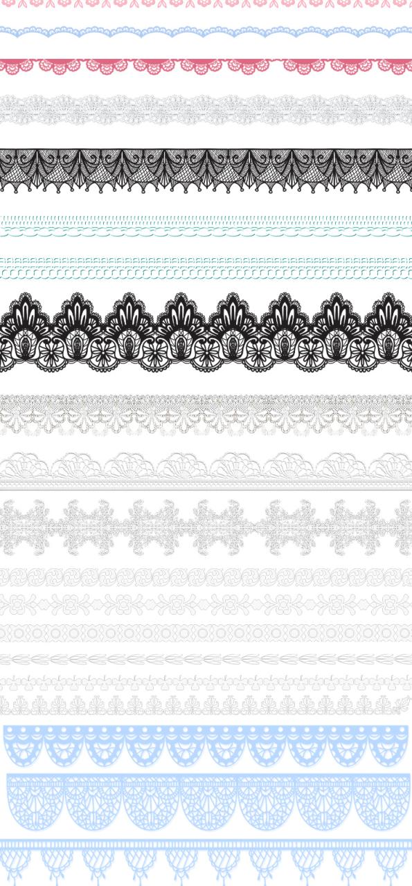 图片[2]-免抠镂空蕾丝花边花纹边框分割线拼贴装饰美化PNG透明设计PS素材-设计猿