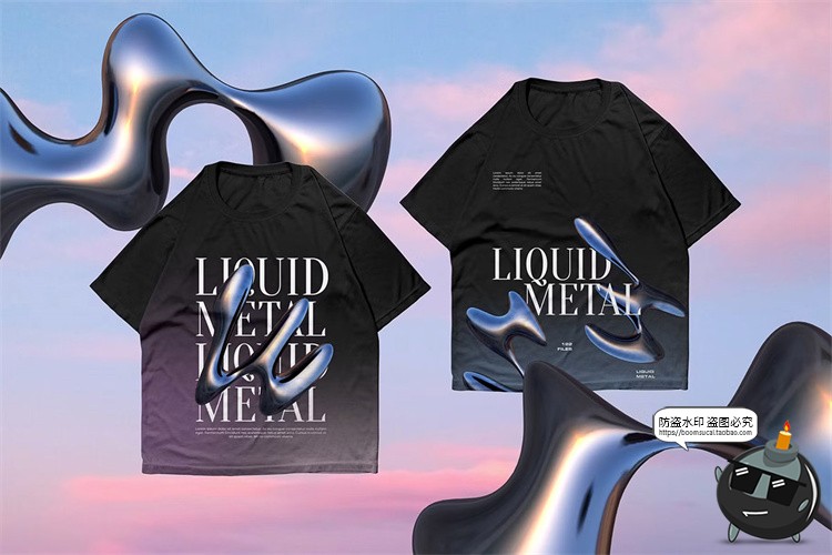 图片[8]-潮流未来科幻液态金属水珠抽象艺术液体水滴装饰PNG免抠图片素材-设计猿