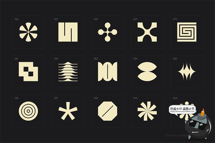 图片[11]-包豪斯极简抽象几何图形徽标图标图案插画海报PNG元素AI矢量素材-设计猿