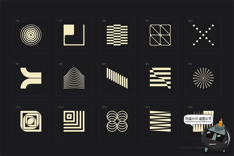 图片[12]-包豪斯极简抽象几何图形徽标图标图案插画海报PNG元素AI矢量素材-设计猿