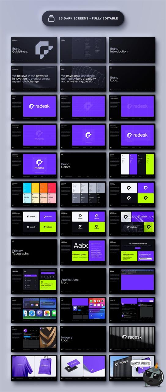 图片[1]-双配色整套品牌VI规范指导手册配色排版应用统一版式PSD模板素材-设计猿