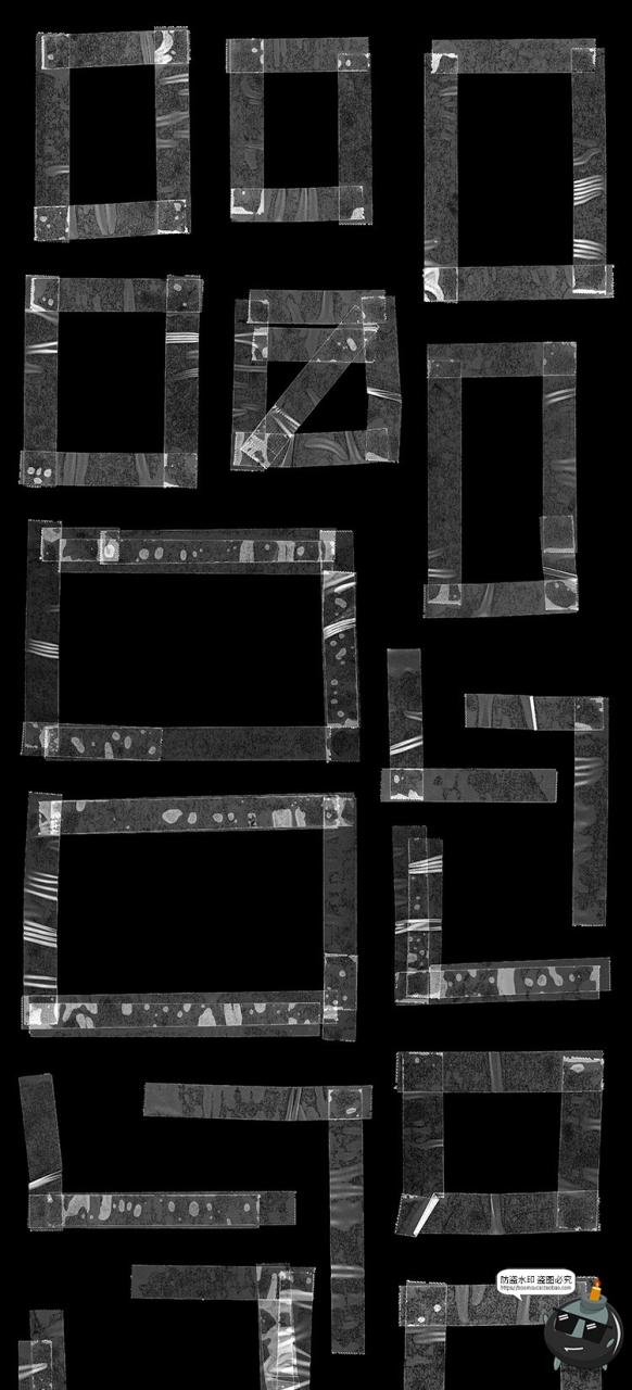 图片[7]-高清透明做旧痕迹褶皱复古透光塑料胶带胶贴装饰PSD模板分层素材-设计猿