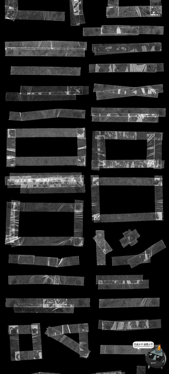 图片[8]-高清透明做旧痕迹褶皱复古透光塑料胶带胶贴装饰PSD模板分层素材-设计猿