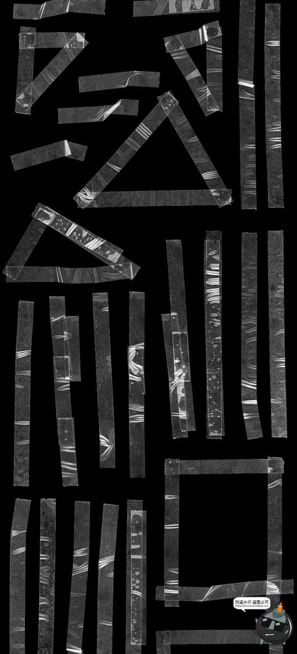 图片[9]-高清透明做旧痕迹褶皱复古透光塑料胶带胶贴装饰PSD模板分层素材-设计猿