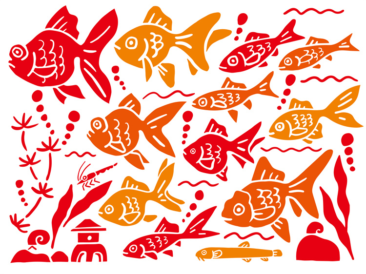 图片[34]-手绘海鲜海产品水产食用食材鱼类海鱼插画图案合集AI矢量手账素材-设计猿
