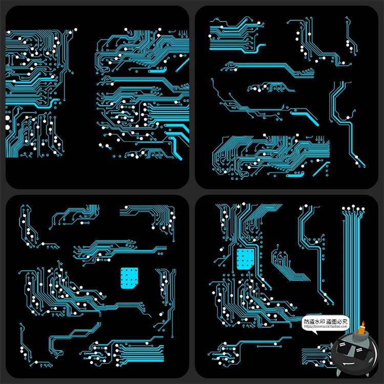 图片[1]-科幻未来高科技感抽象电路板电子主板纹理背景图案AI矢量图片素材-设计猿