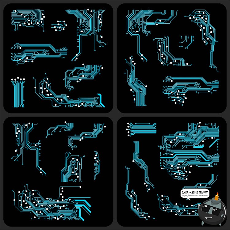 图片[2]-科幻未来高科技感抽象电路板电子主板纹理背景图案AI矢量图片素材-设计猿