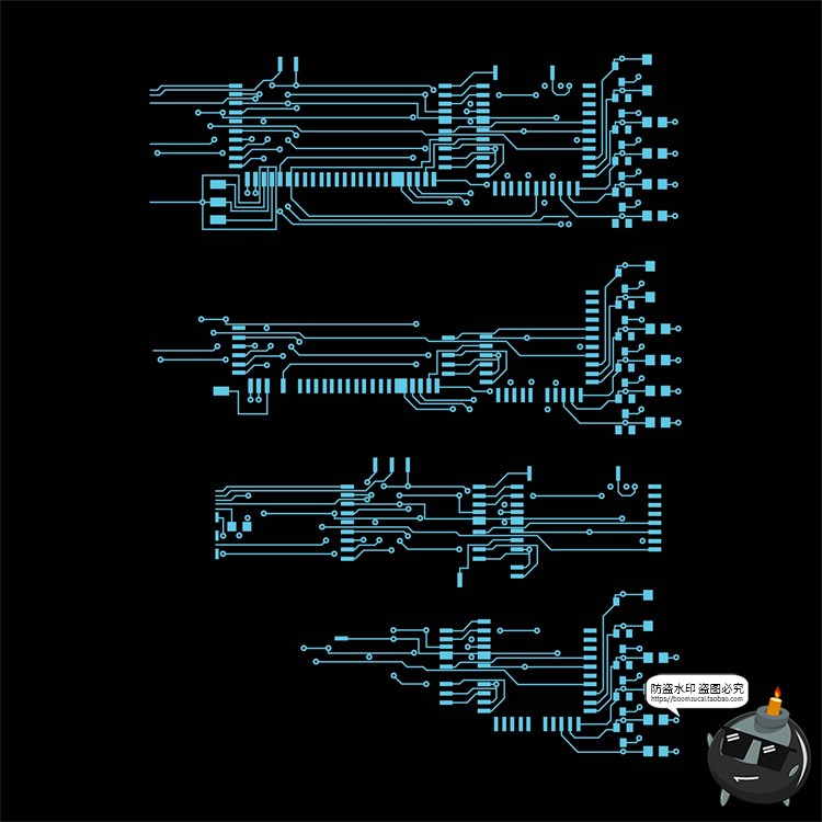 图片[8]-科幻未来高科技感抽象电路板电子主板纹理背景图案AI矢量图片素材-设计猿
