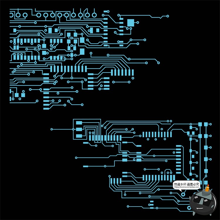 图片[9]-科幻未来高科技感抽象电路板电子主板纹理背景图案AI矢量图片素材-设计猿