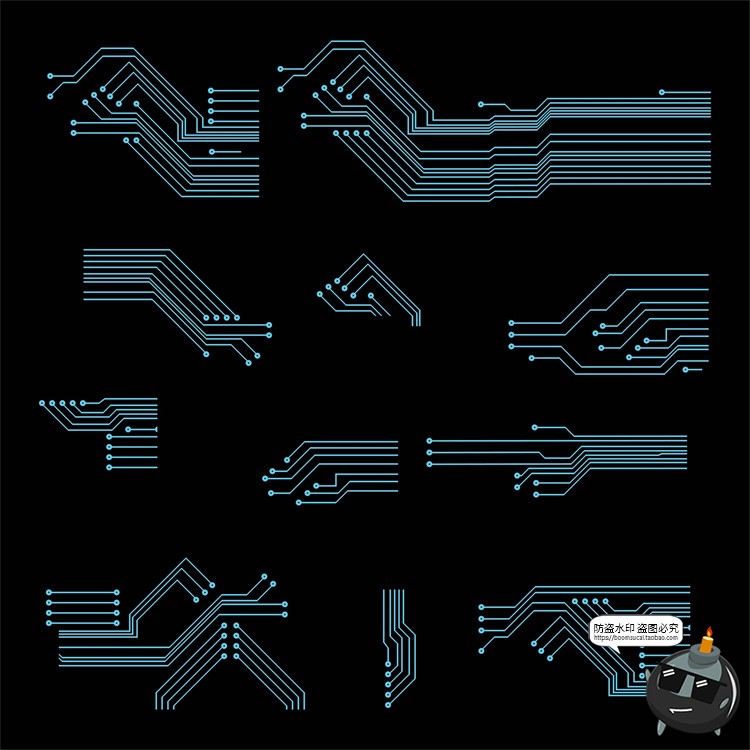 图片[11]-科幻未来高科技感抽象电路板电子主板纹理背景图案AI矢量图片素材-设计猿