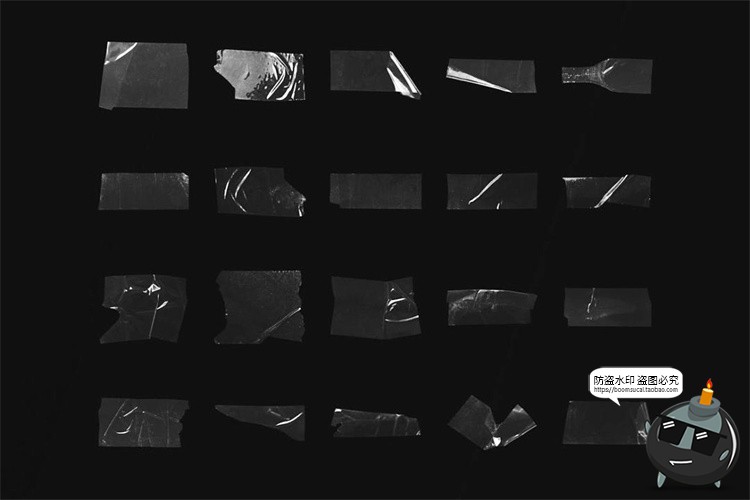 图片[2]-高清5K透明胶带潮流褶皱塑料胶纸纹理PNG免抠背景拼贴画图片素材-设计猿