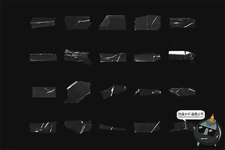 图片[3]-高清5K透明胶带潮流褶皱塑料胶纸纹理PNG免抠背景拼贴画图片素材-设计猿