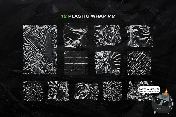 图片[3]-透明褶皱撕裂塑料保鲜膜海报图片后期纹理PNG免抠图PSD模板PS素材-设计猿