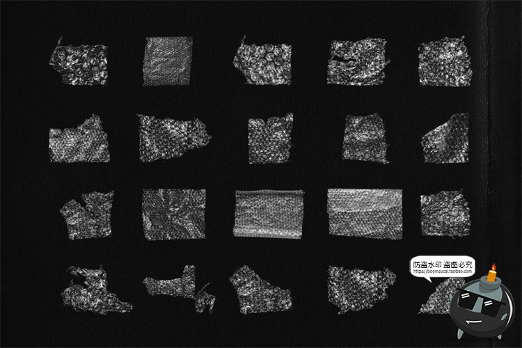 图片[2]-透明气泡塑料防摔膜纹理海报叠加PNG免抠背景图片后期合成素材-设计猿