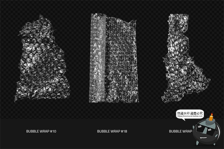 图片[4]-透明气泡塑料防摔膜纹理海报叠加PNG免抠背景图片后期合成素材-设计猿