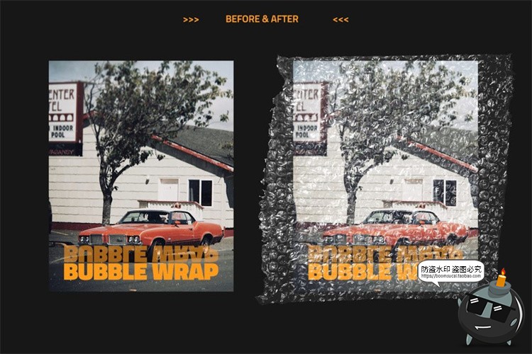图片[5]-透明气泡塑料防摔膜纹理海报叠加PNG免抠背景图片后期合成素材-设计猿
